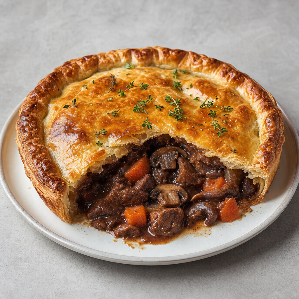 Beef and Mushroom Red Wine Pie