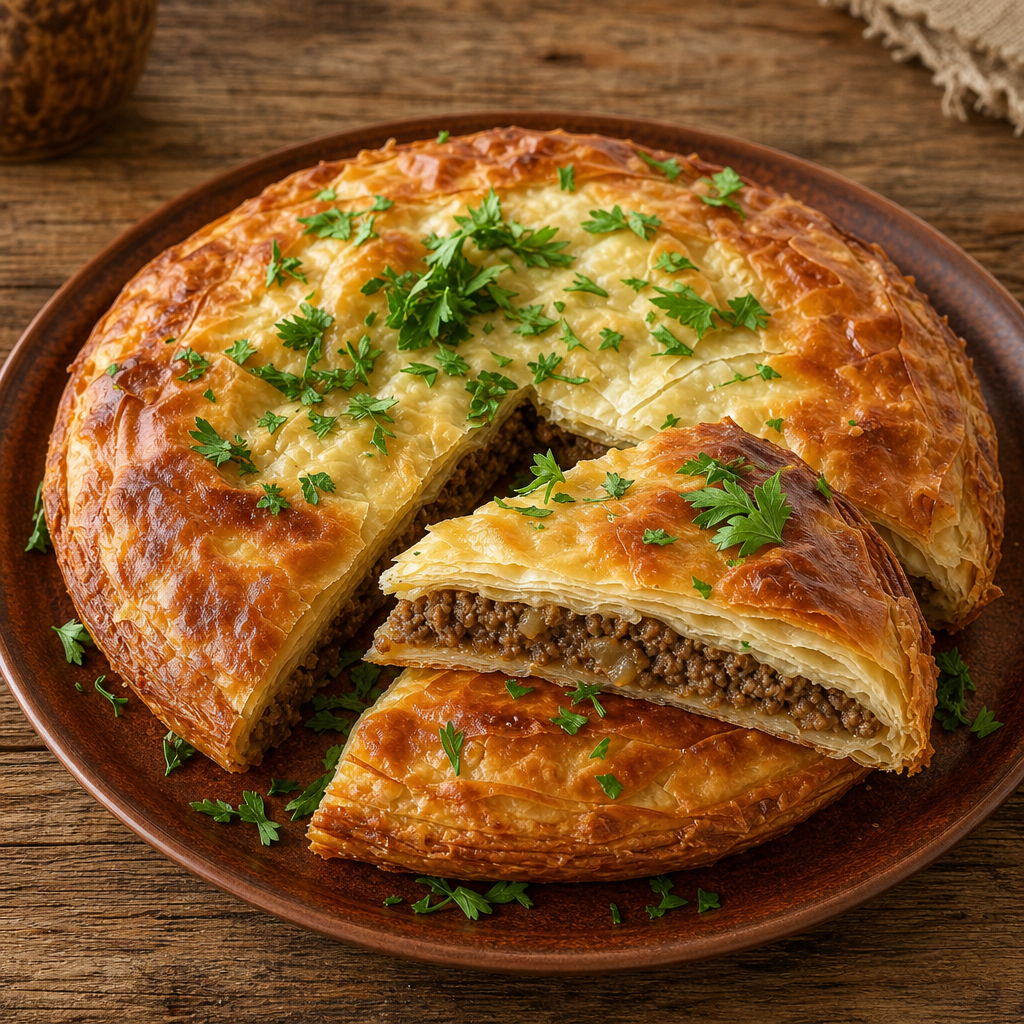 Egyptian Spicy Meat Pie with Phyllo Crust