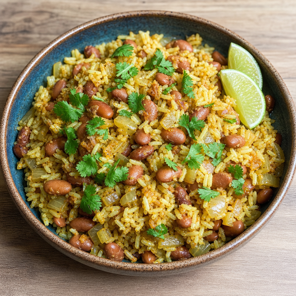 Curried Pinto Beans and Rice Kedgeree