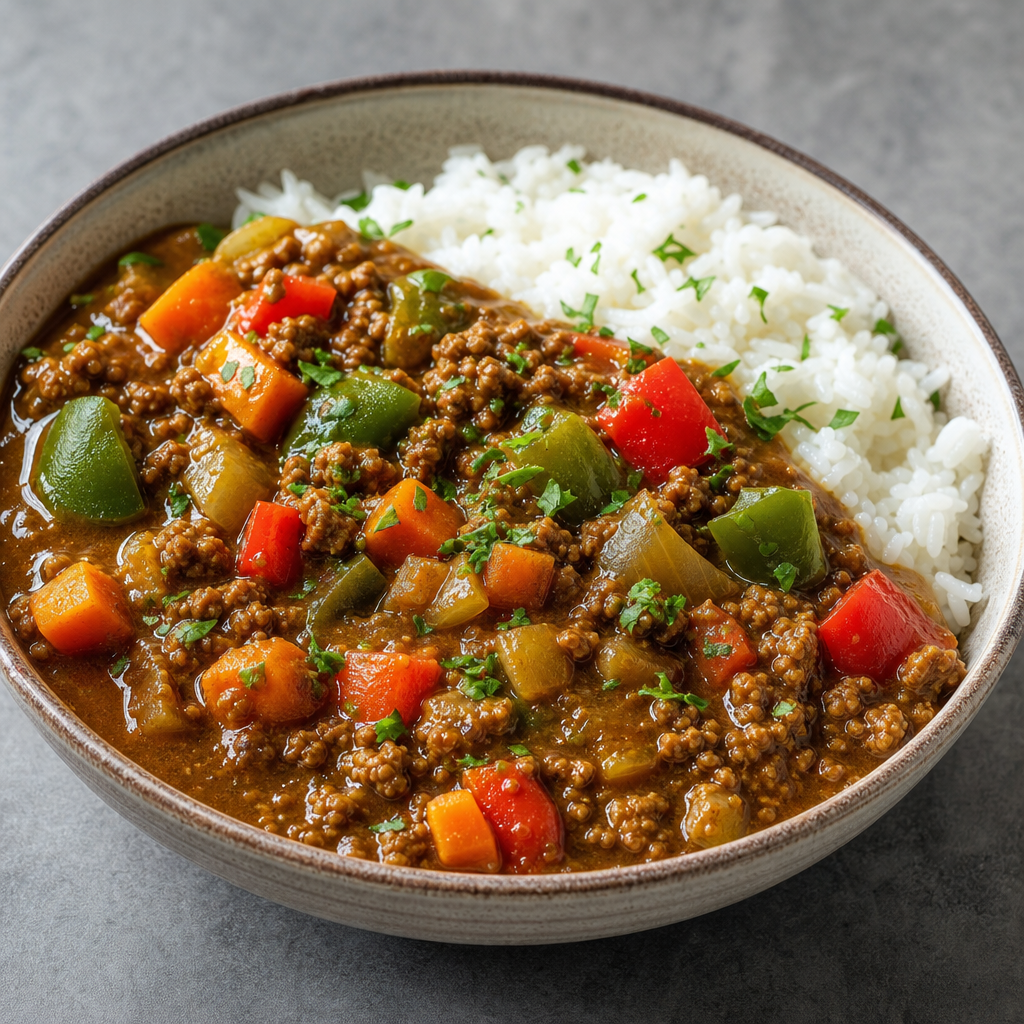 Hamburger Curry with Vegetables