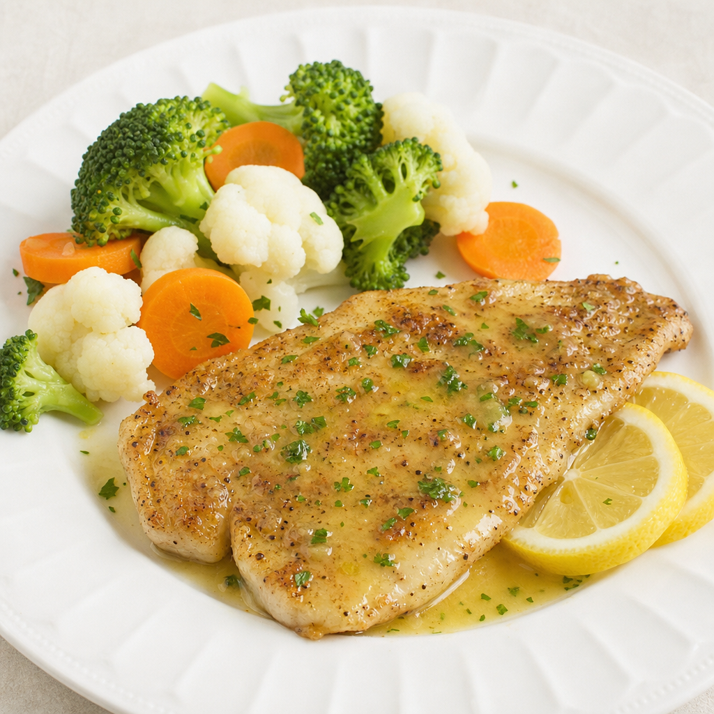 Pan-fried Perch with Lemon Butter Sauce