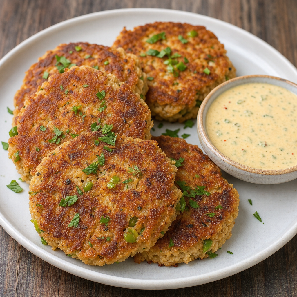 Tuna Cakes with Spicy Jalapeno Sauce